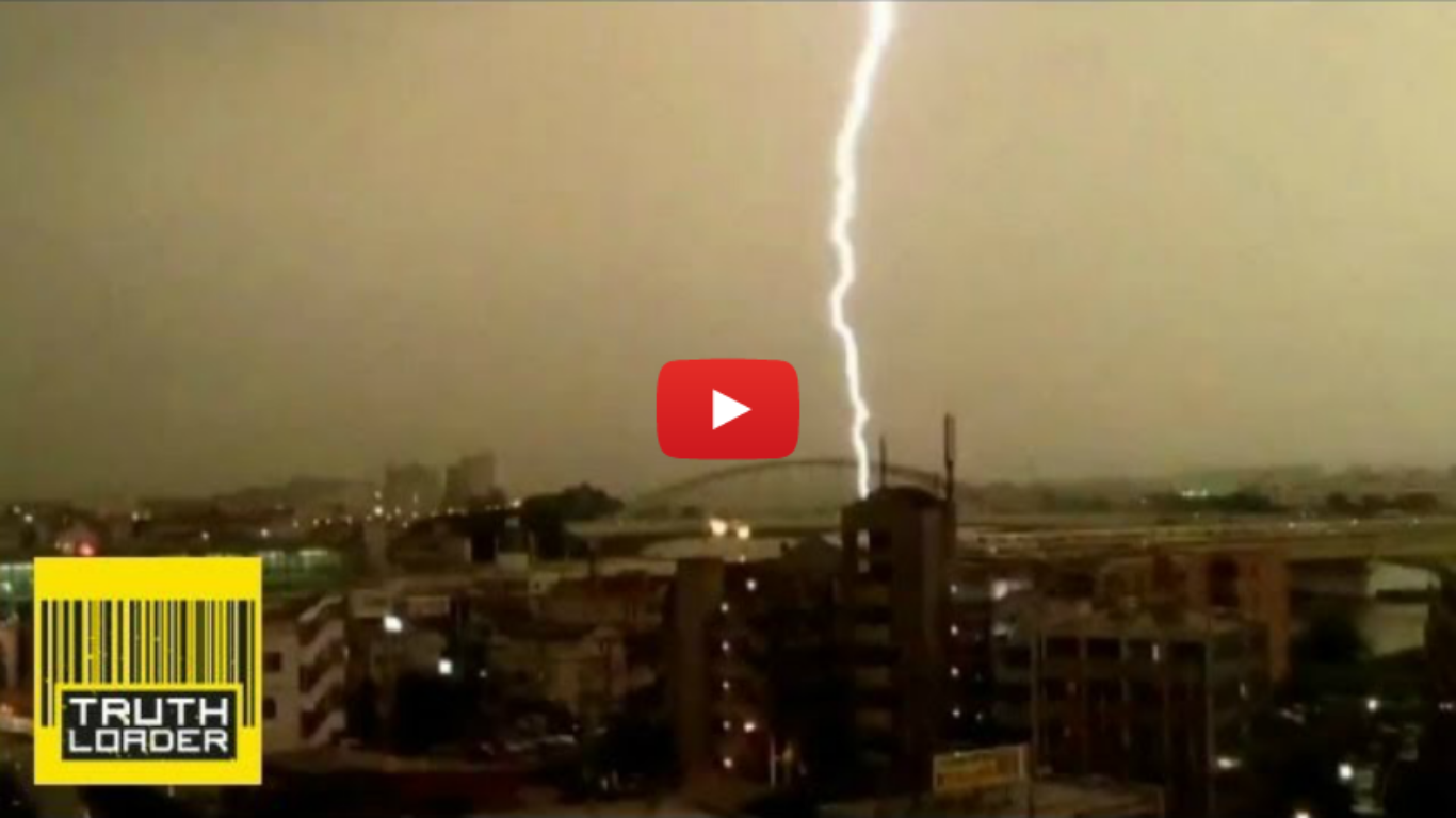 Lightning Strikes Train In Japan
